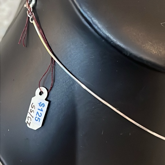 Sterling Silver Modern Cross Necklace with CZ’s - Picture 7 of 7